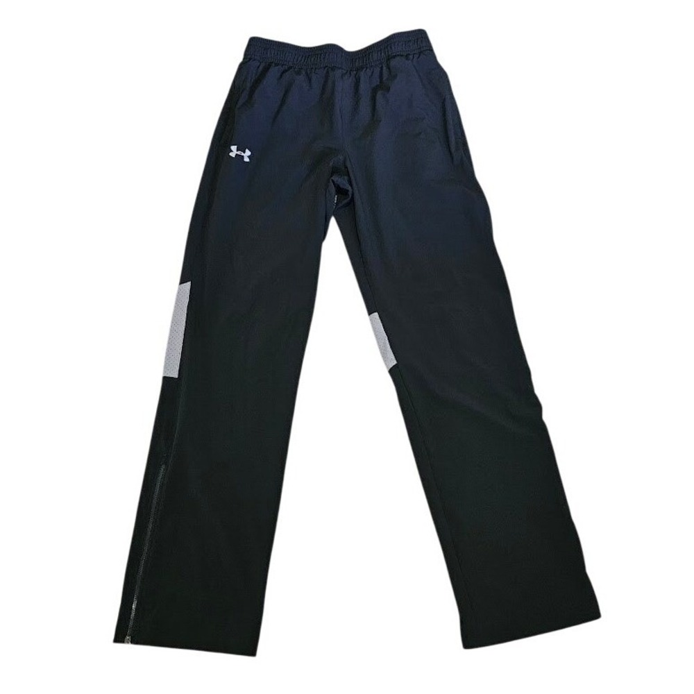 Under Armour Pants Men Large Black Ankle Zipper Windbreaker Loose Heatgear